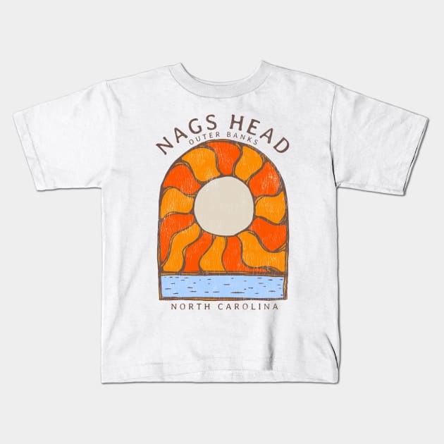 Nags Head, NC Summertime Vacationing Burning Sun Kids T-Shirt by Contentarama